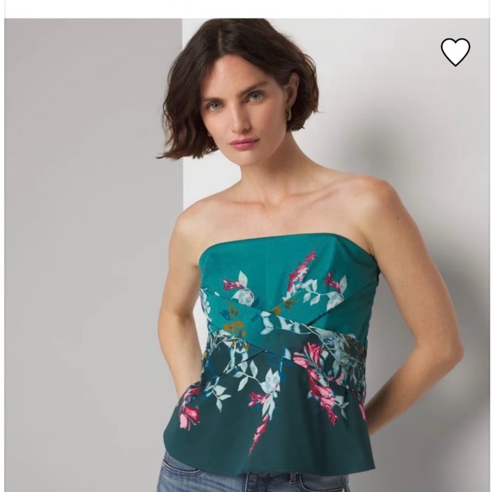 WHBM Draped Front Floral Bustier